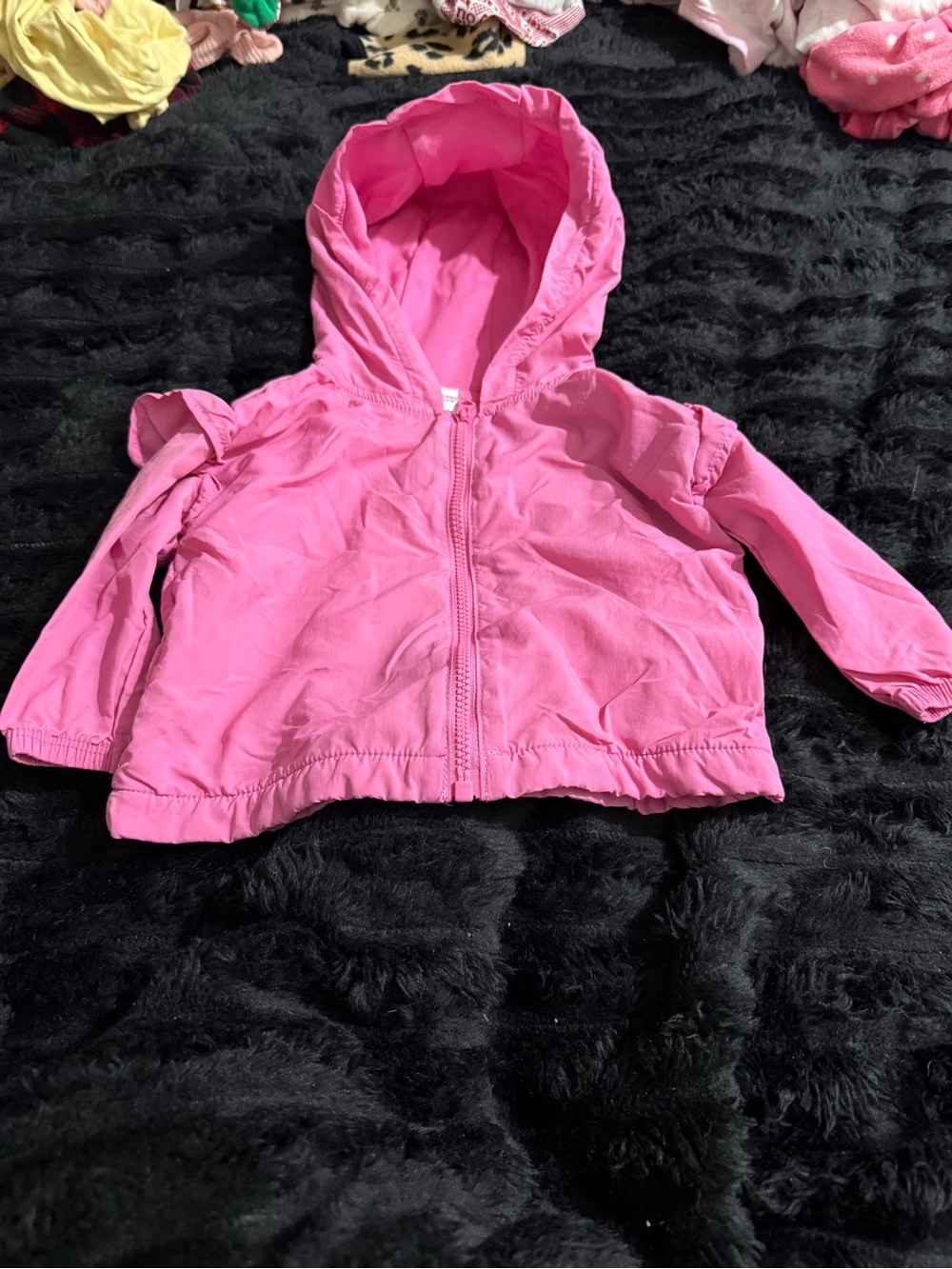 Girls' Pink Hooded Rain Jacket - Lightweight Zip Front